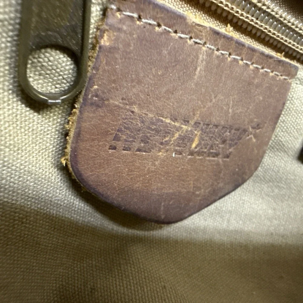 NEWHEY Men's‎ Leather Canvas Laptop Messenger Bag - Brown Blue 3j